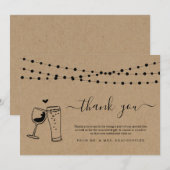 Wijn & Brouwsels Bier Toast & Slingerlichtjes Bedankkaart (Voorkant / Achterkant)