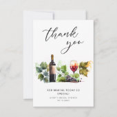 Wijn Bruiloft Bruidsfeest Dankkaart Thema Bedankkaart (Voorkant)