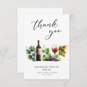 Wijn Bruiloft Bruidsfeest Dankkaart Thema Bedankkaart (Voorkant / Achterkant)