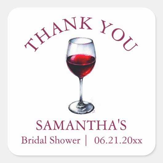 Wijn Bruiloftsshower Cadeautags Sticker (Voorkant)