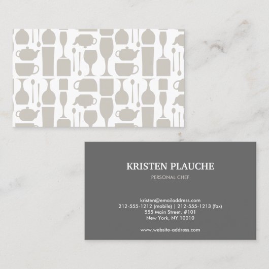 Wijn Cafe Bar Patroon in Tan Visitekaartje (Voorkant / Achterkant)