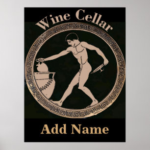 Wijn Cellar Ancient Man bijvoegen naam; Poster