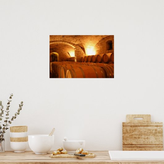 Wijn Cellar Barrells Poster (Keuken)