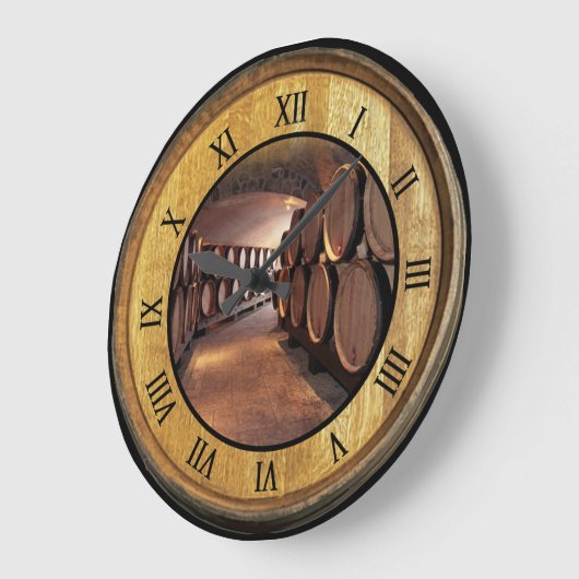 Wijn Cellar Clock 01 ~ Wine Barrel Deksel Achtergr Grote Klok (Hoek)