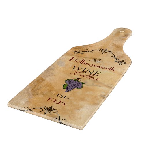 Wijn Cellar-gepersonaliseerd Snijplank (Hoek)
