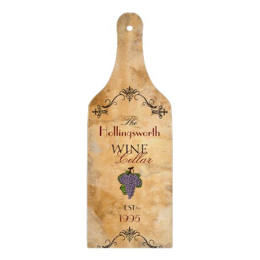 Wijn Cellar-gepersonaliseerd Snijplank (Voorkant)