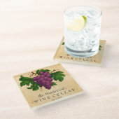 Wijn Cellar  Grafieken Voeg persoonlijke naam toe Glazen Onderzetter (Schuin)