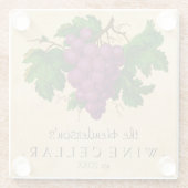 Wijn Cellar  Grafieken Voeg persoonlijke naam toe Glazen Onderzetter (Achterkant)