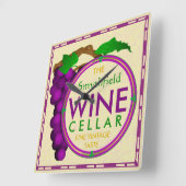 Wijn Cellar Grapes Personalized Creëer Your Ewn Vierkante Klok (Hoek)