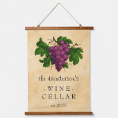 Wijn Cellar Graps Vineyard | Gepersonaliseerd Hangend Wandkleed (Voorkant)