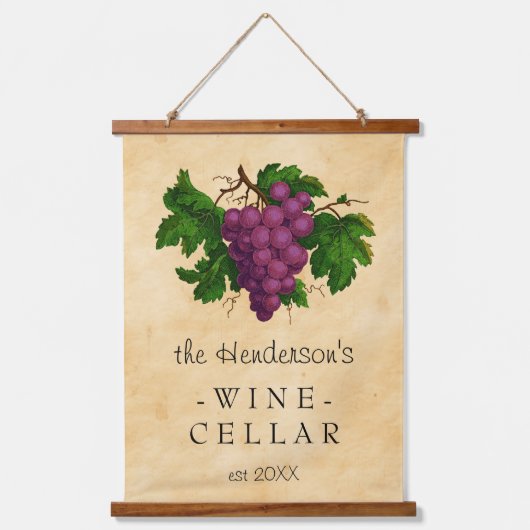 Wijn Cellar Graps Vineyard | Gepersonaliseerd Hangend Wandkleed (Voorkant)