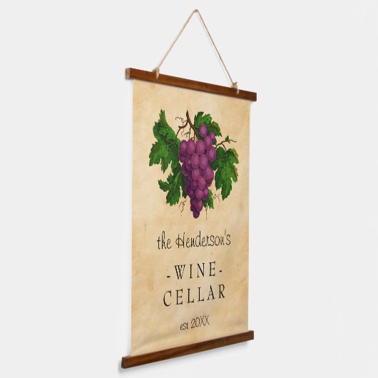 Wijn Cellar  Graps Vineyard | Gepersonaliseerd Hangend Wandkleed (Gebogen)