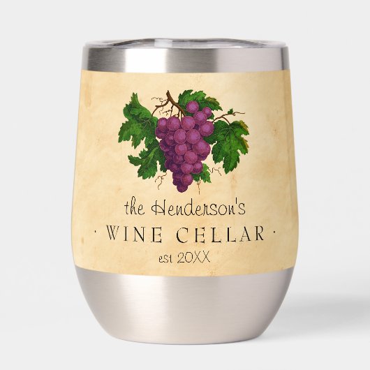 Wijn Cellar met Grafiek  Gepersonaliseerde Naam (Achterkant)