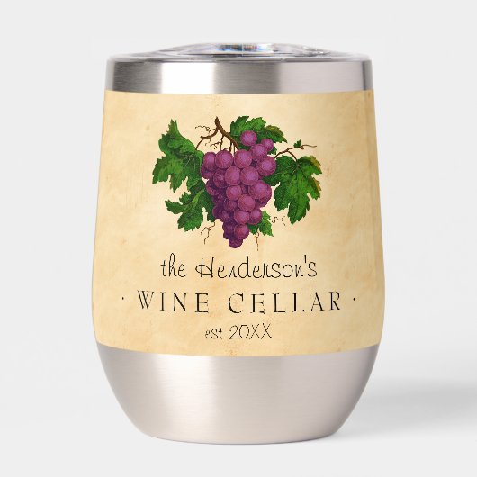 Wijn Cellar met Grafiek  Gepersonaliseerde Naam (Voorkant)