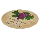 Wijn Cellar met Grafiek  Gepersonaliseerde Naam Snijplank (Hoek)