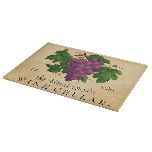 Wijn Cellar met Grafiek  Gepersonaliseerde Naam Snijplank (Hoek)