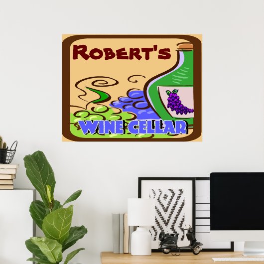 Wijn Cellar Sign, Robert Poster (Thuiskantoor)