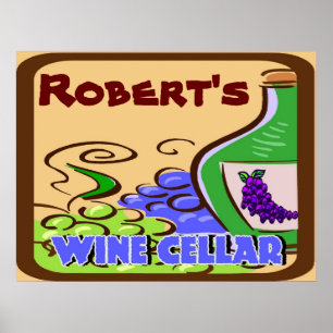 Wijn Cellar Sign, Robert Poster