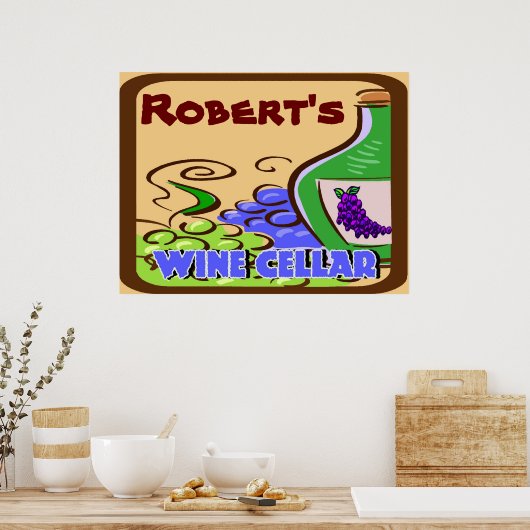 Wijn Cellar Sign, Robert Poster (Keuken)