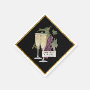 Wijn Champagne Glazen Bruids Receptie Decor Servet