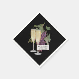 Wijn Champagne Glazen Bruids Receptie Decor Servetten