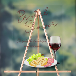 Wijn & Charcuterie Bruidsdouche Acryl Bord