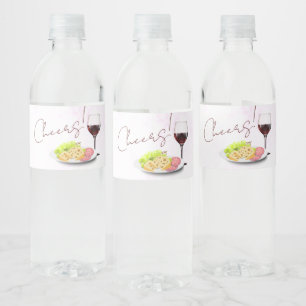 Wijn & Charcuterie Bruidsdouche Waterfles Etiket