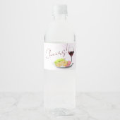 Wijn & Charcuterie Bruidsdouche Waterfles Etiket (Voorkant)