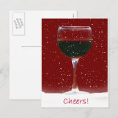 Wijn Cheers Holiday Briefkaart (Voorkant / Achterkant)