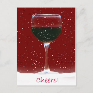 Wijn Cheers Holiday Briefkaart