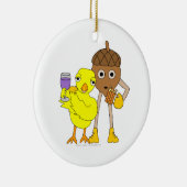 Wijn Chick Beer Nut Keramisch Ornament (Rechts)