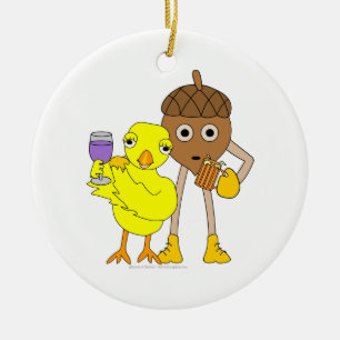 Wijn Chick Beer Nut Keramisch Ornament