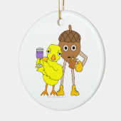 Wijn Chick Beer Nut Keramisch Ornament (Links)