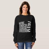 Wijn Chocolade Gúns & amp Amp Freedom Women's Flag Trui (Voorkant volledig)