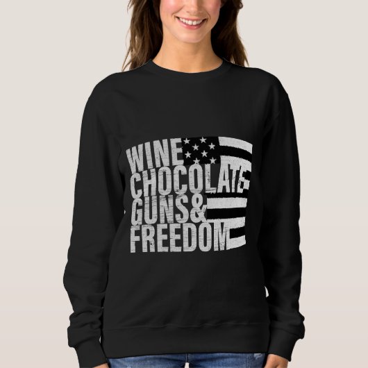 Wijn Chocolade Gúns & amp Amp Freedom Women's Flag Trui (Voorkant)