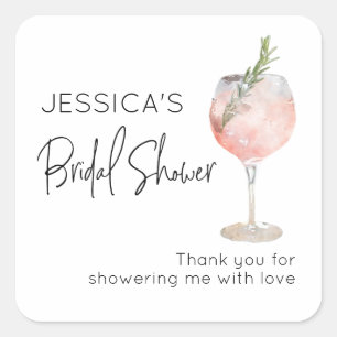 Wijn Cocktail Roze Bruidsfeest Favoriet Vierkante Sticker