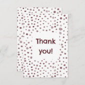 Wijn Confetti Waterverf Stippen Dank u kaart (Voorkant / Achterkant)