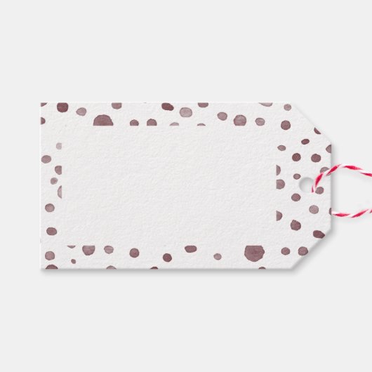 Wijn Confetti Waterverf Stippen Gift Label Cadeaulabel (Voorkant (Horizontaal))