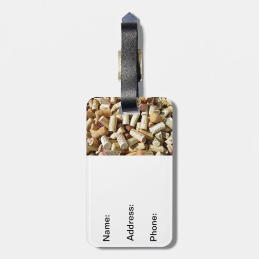 Wijn Cork Bagagelabel! Bagagelabel (Achterkant verticaal)