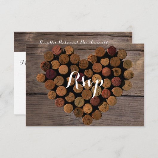 Wijn Cork style#2 RSVP and Menu Card (Voorkant / Achterkant)