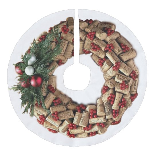 Wijn Cork Wreath met Evergreen Imitatie Linnen Kerstboom Kleed (Voorkant)
