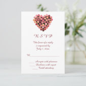 Wijn Corks Heart Wedding RSVP (Staand voorkant)