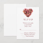 Wijn Corks Heart Wedding RSVP Kaartje (Voorkant / Achterkant)