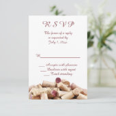 Wijn Corks Wedding RSVP Kaartje (Staand voorkant)