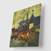 Wijn Country Kitchen Décor Vierkante Klok (Hoek)