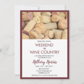 Wijn Country Weekend Bachelorette uitnodiging (Voorkant)