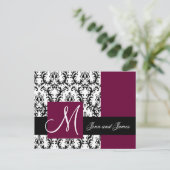 Wijn Damask Save the Date Wedding Aankondiging (Staand voorkant)