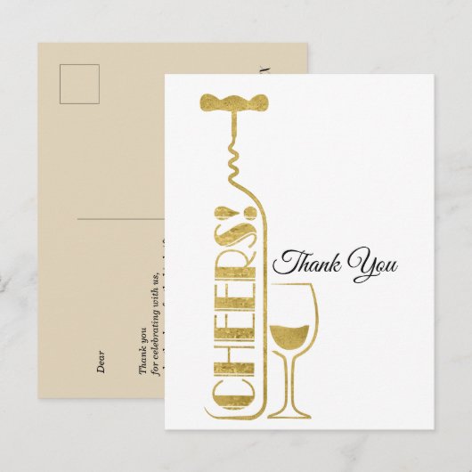 wijn dank je kaart (Voorkant / Achterkant)