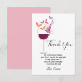 wijn , dank je wel bedankkaart (Voorkant / Achterkant)