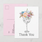 wijn , dank je wel uitnodiging briefkaart (Voorkant / Achterkant)